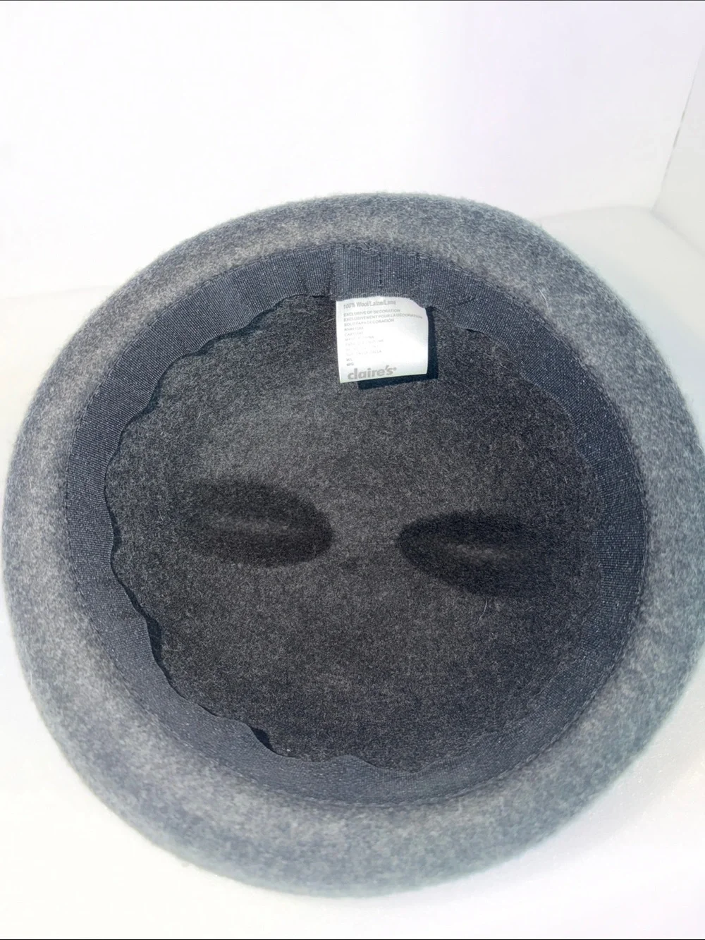 CLAIRE’S Cat Ear Bowler Hat 100% Wool Teens Girls Fedora Style Size M/L